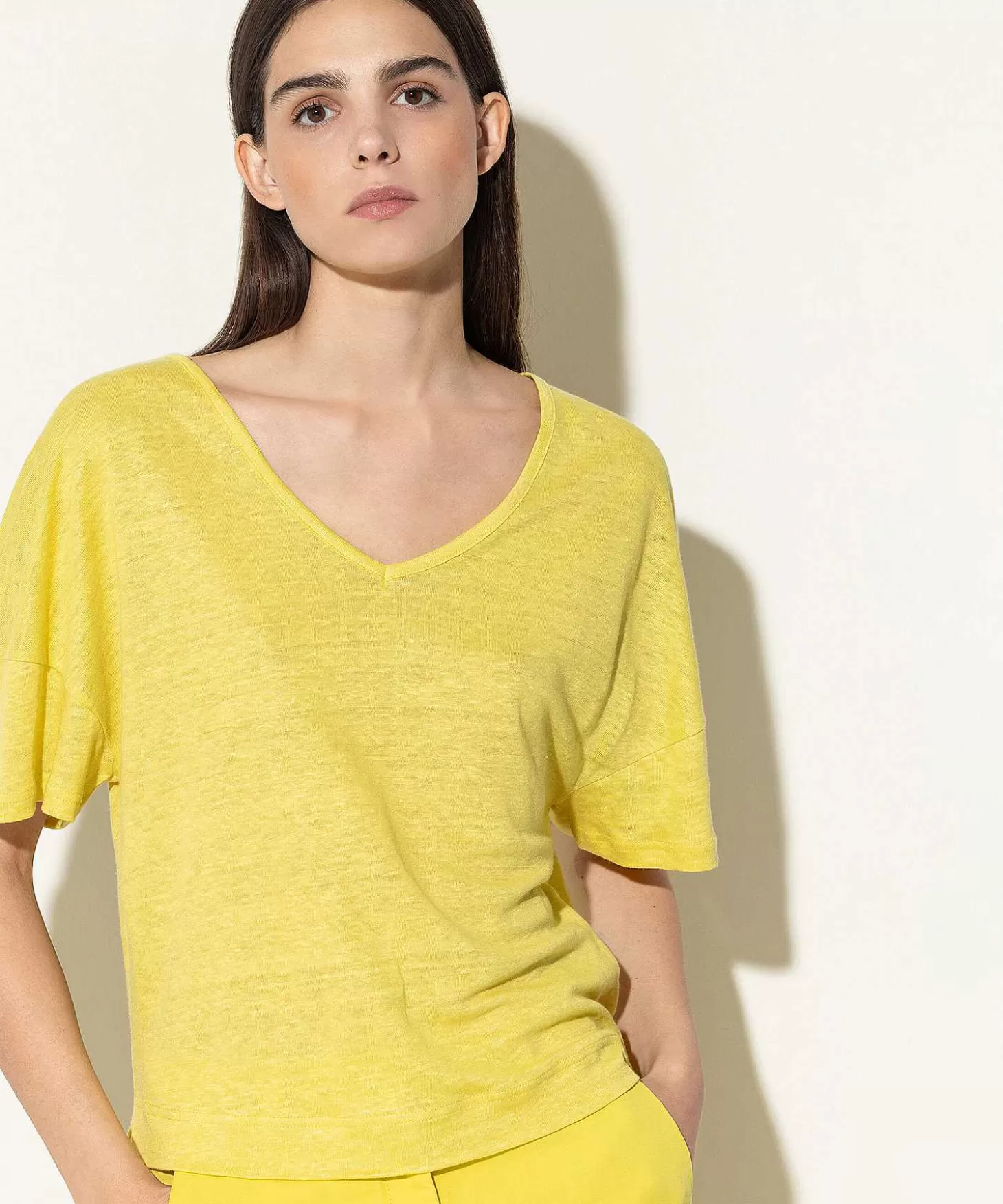 Linen Shirt V-Neck*Luisa Cerano Store