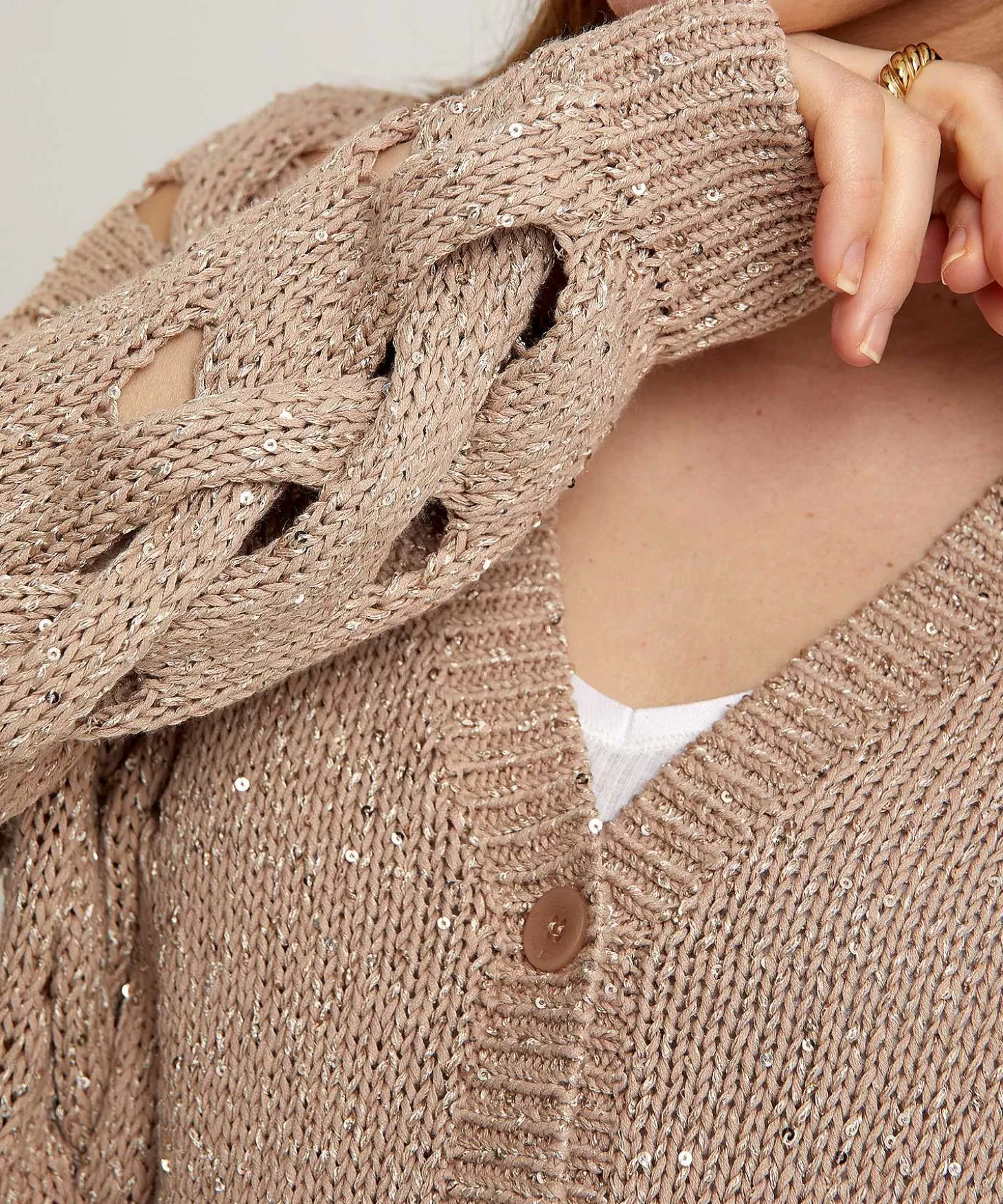 Openwork Cardigan Sequins*Luisa Cerano Online