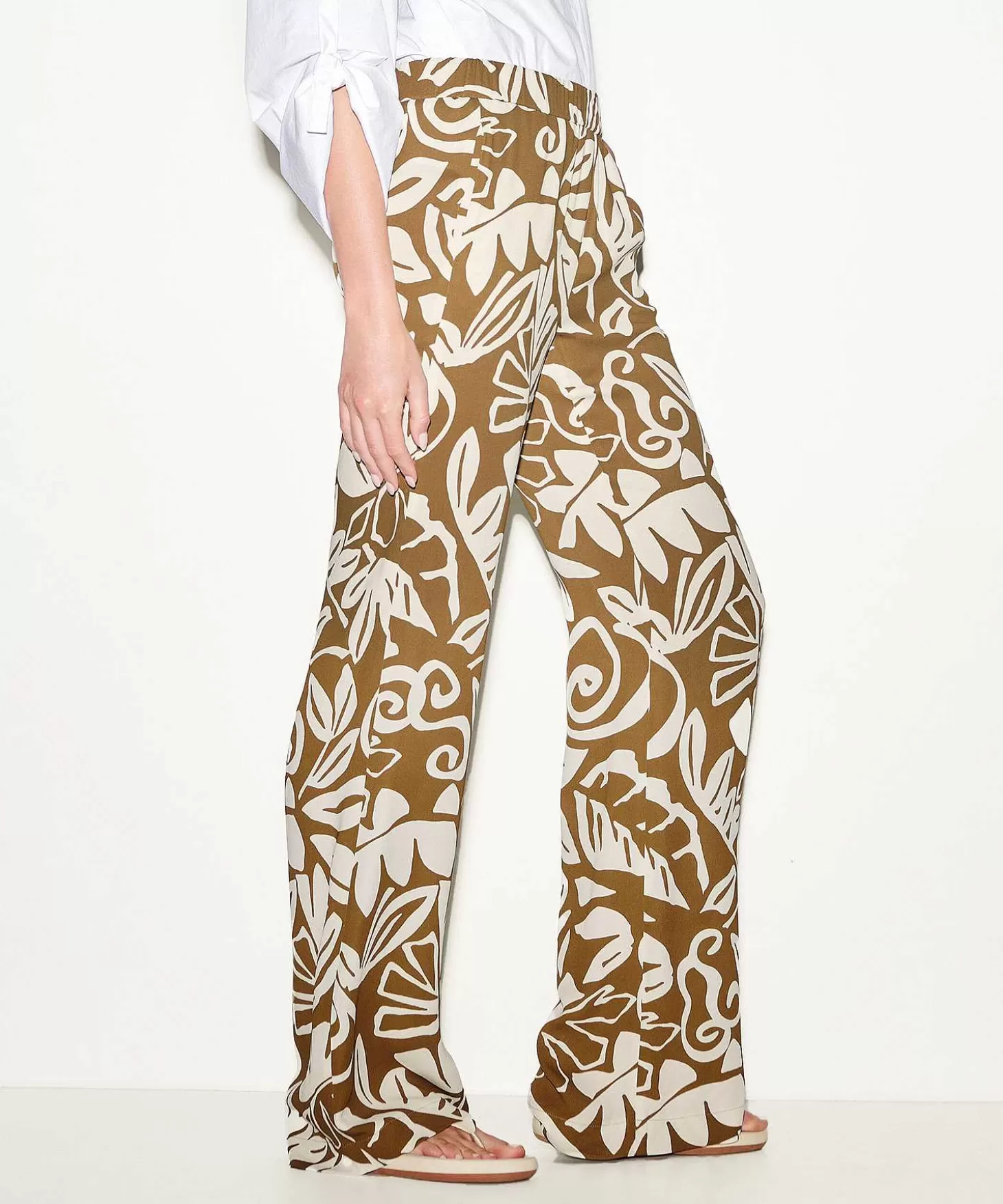 Palazzo Trousers Leaf Print*Luisa Cerano Best Sale