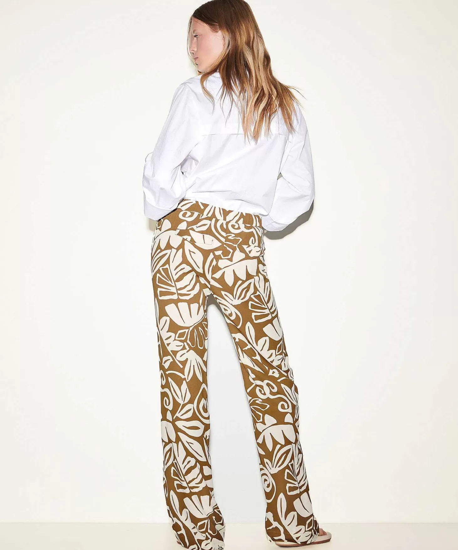 Palazzo Trousers Leaf Print*Luisa Cerano Best Sale