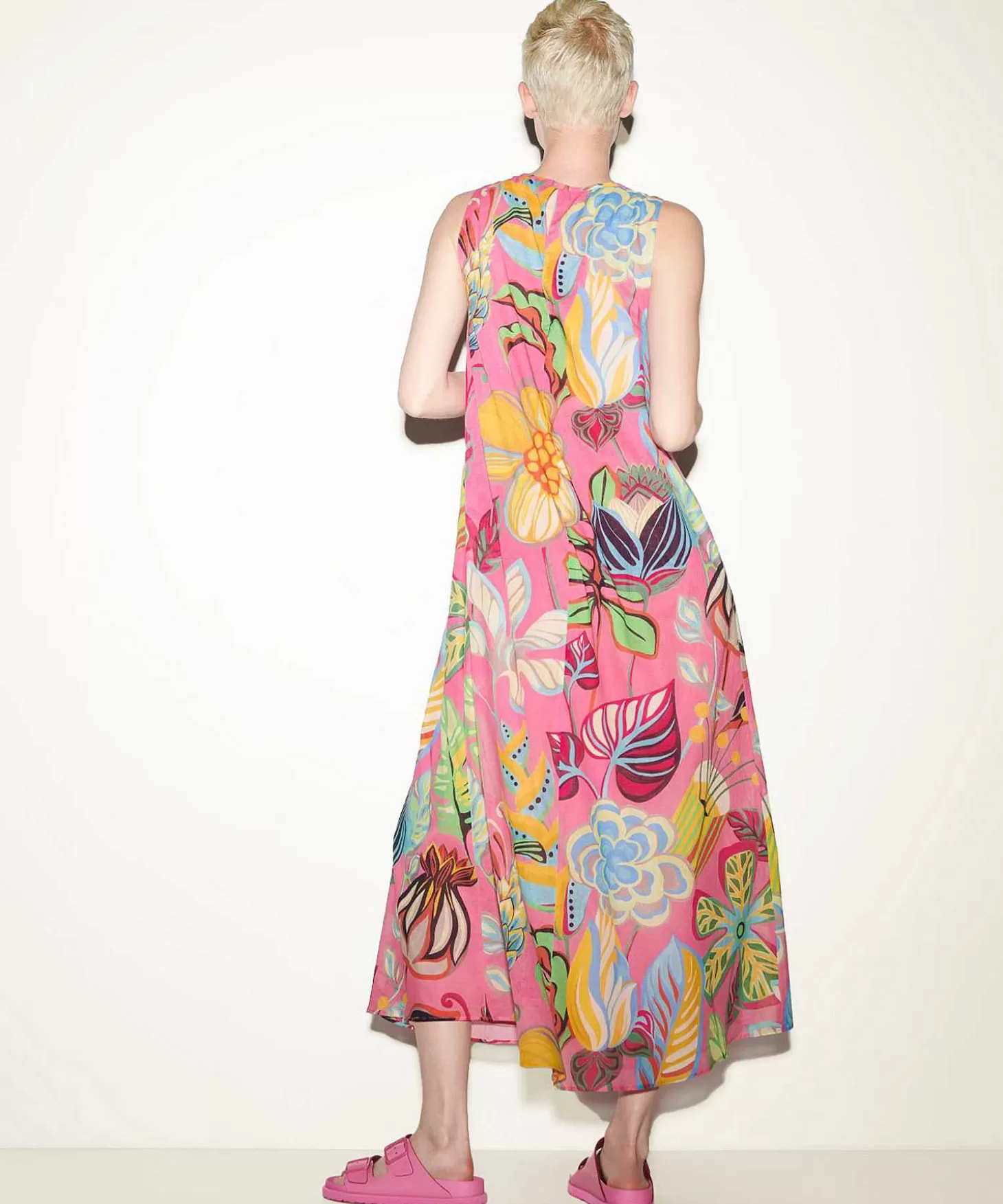 Sleeveless Dress Tropical Flower Print*Luisa Cerano Hot