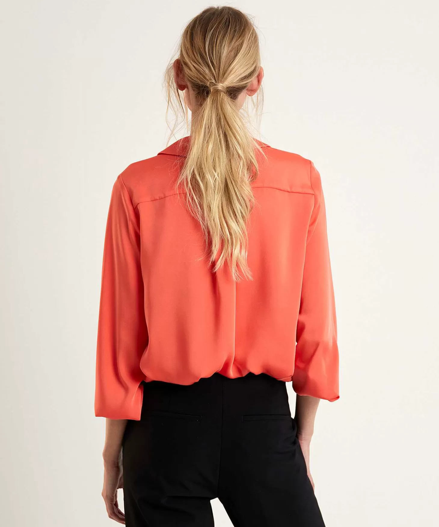 Marc Cain Silky Blouse Polo Collar*Marc Cain Collections Store