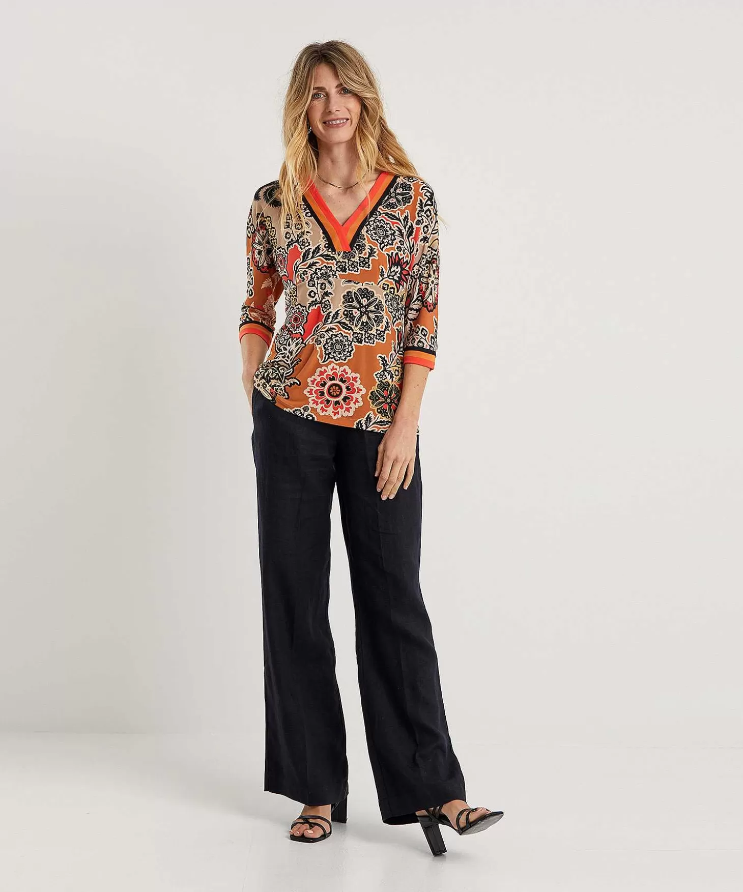 Marc Cain Slinky Kimono Top Flower Print*Marc Cain Collections Shop