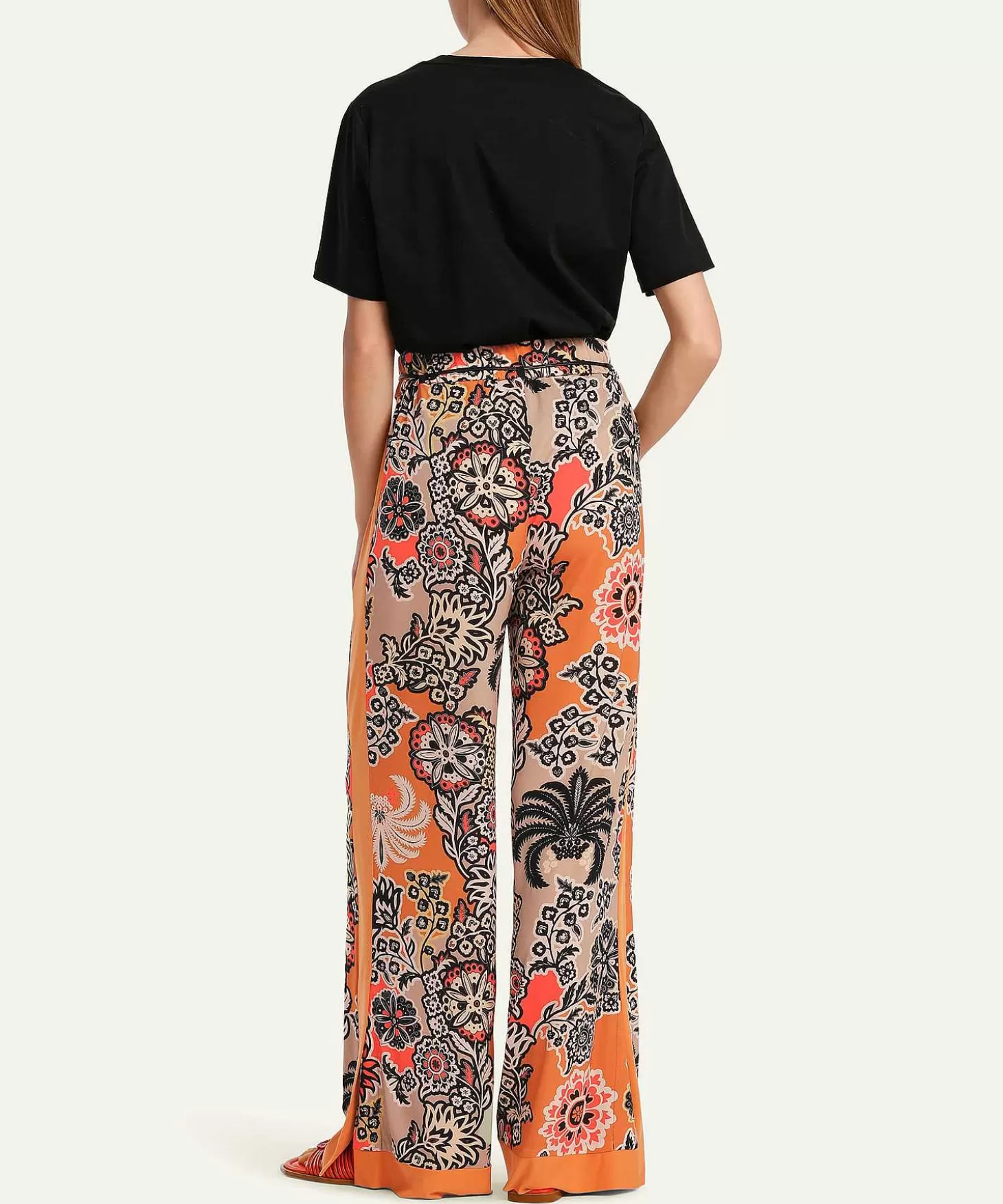 Marc Cain Slinky Palazzo Trousers Flower Print Wedi*Marc Cain Collections Discount