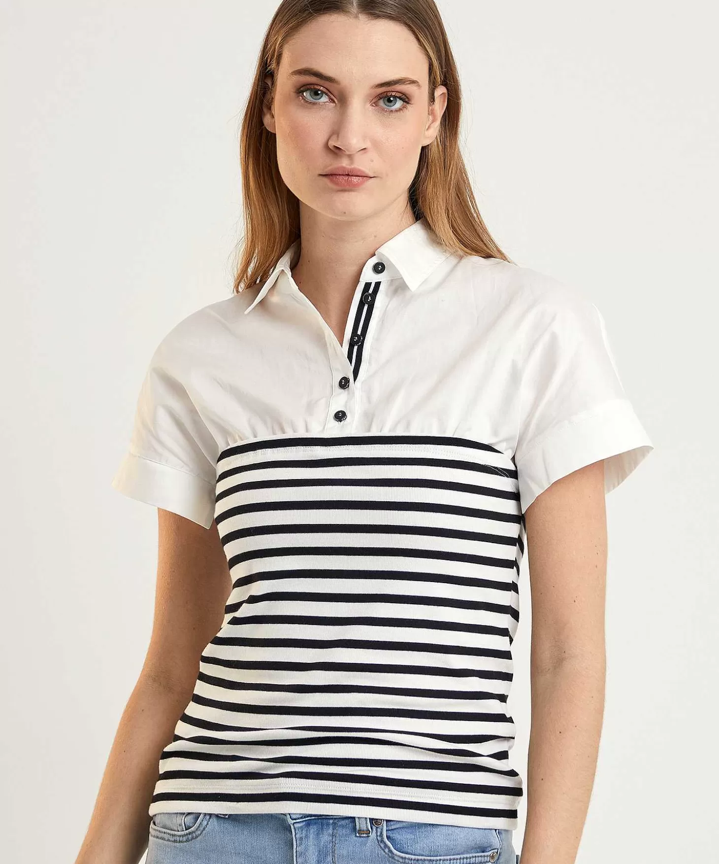 Polo Shirt Blouse Stripes*Marc Cain Sports Shop