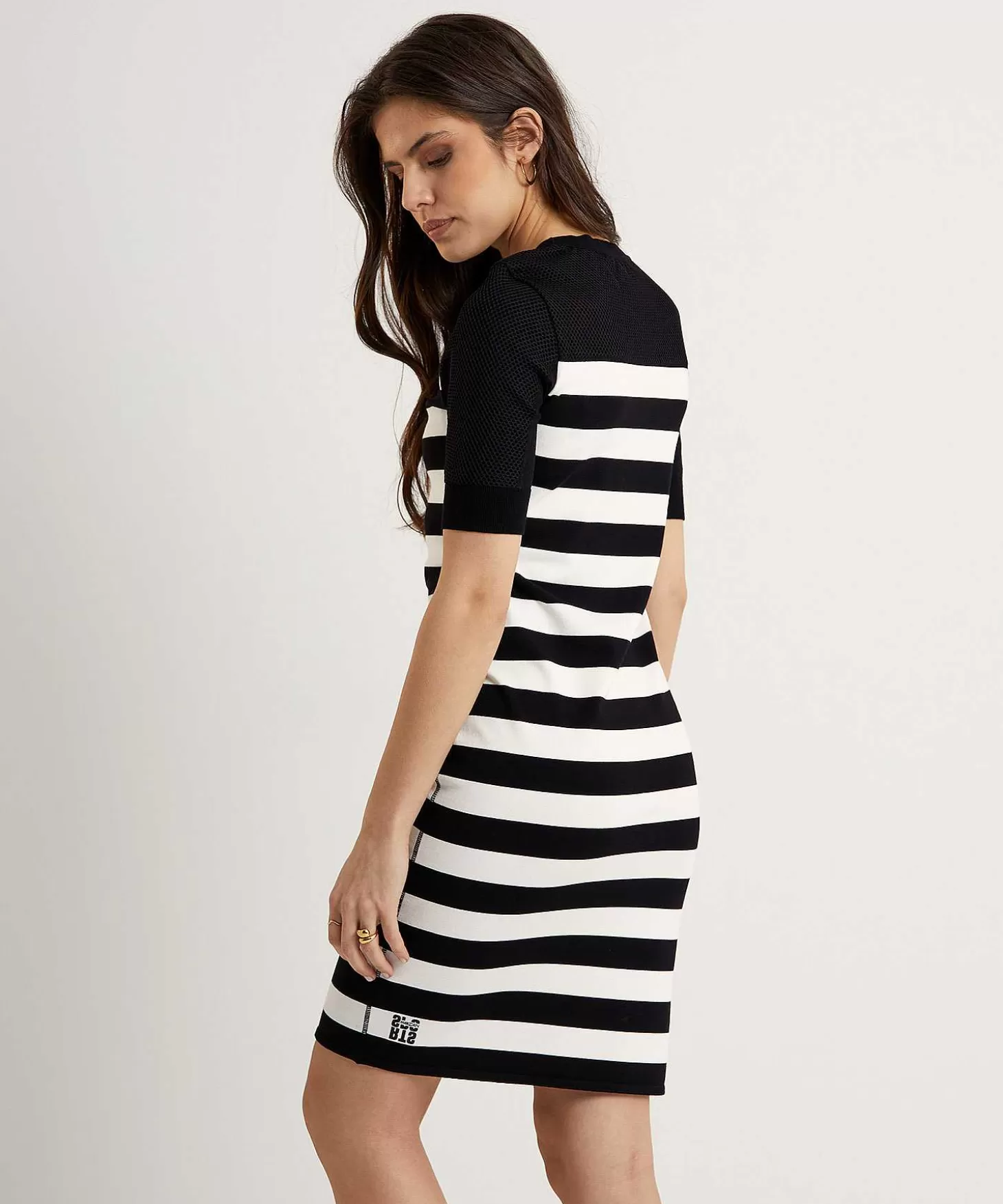 Striped Dress With Mesh*Marc Cain Sports Outlet