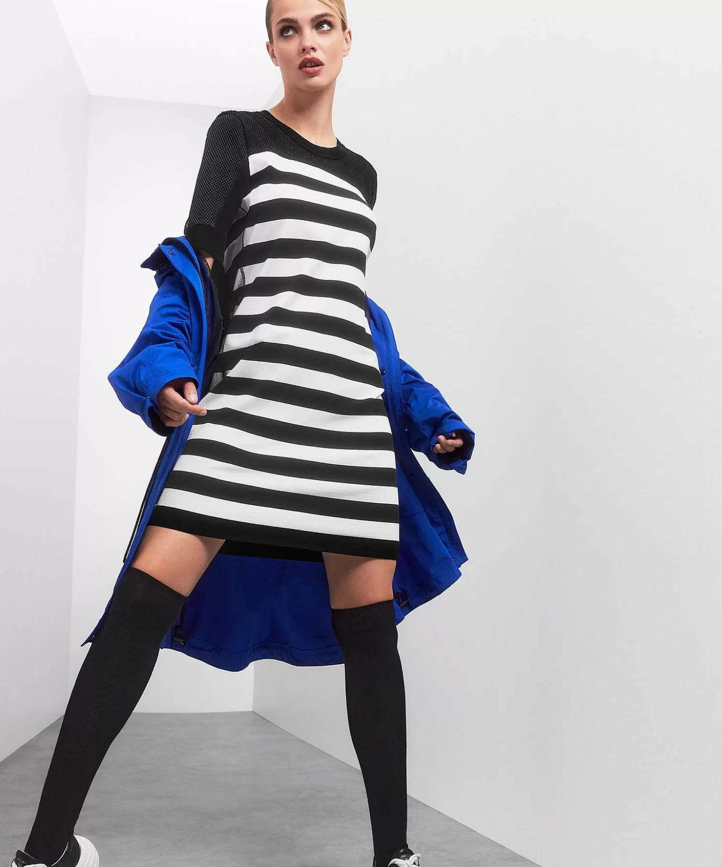 Striped Dress With Mesh*Marc Cain Sports Outlet