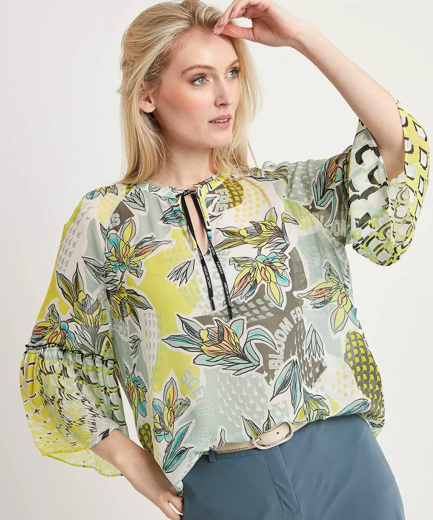 Transparent Blouse Floral Print*Marc Cain Sports Best