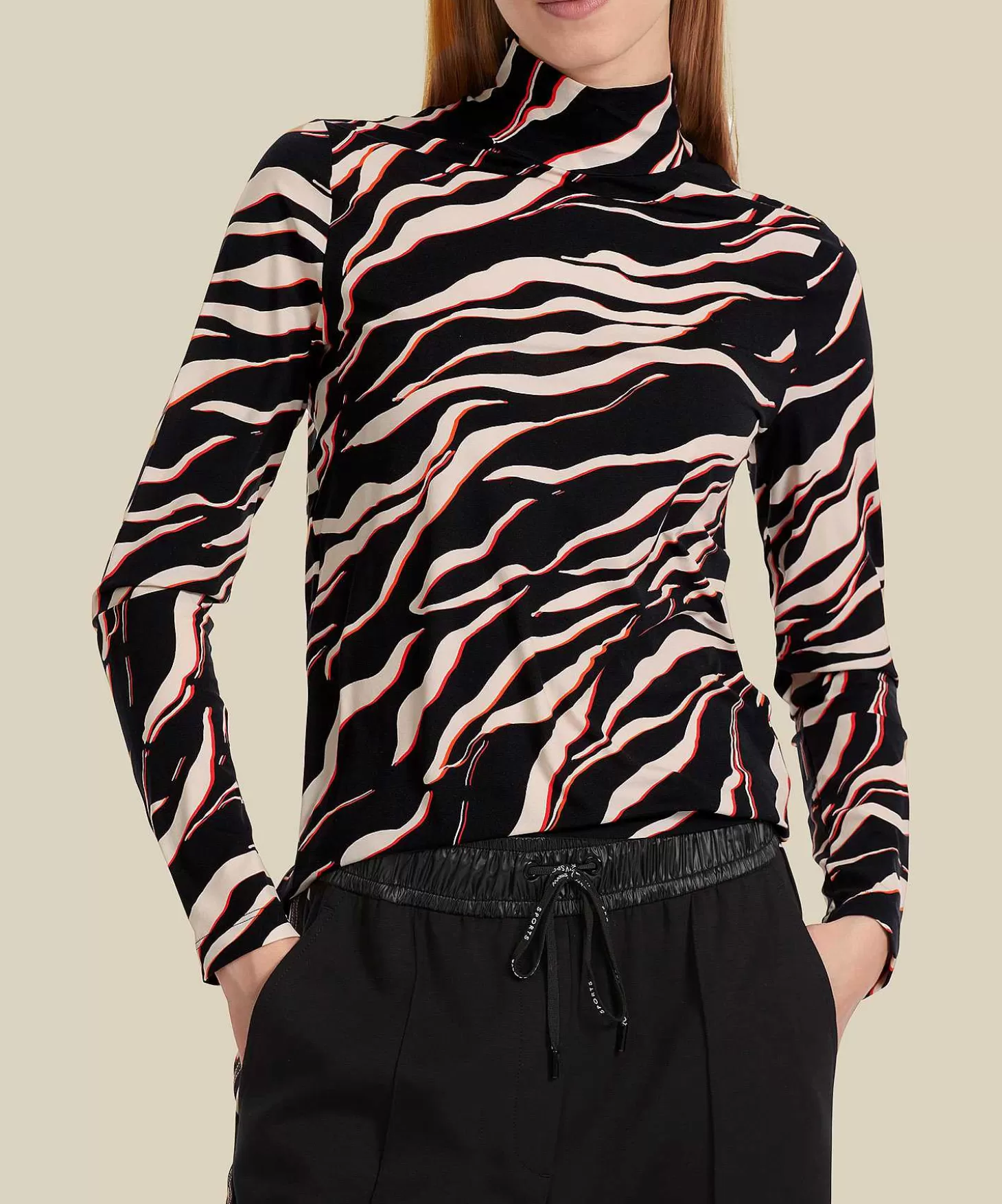 Turtleneck Zebra Print Panty-Feel*Marc Cain Sports Flash Sale