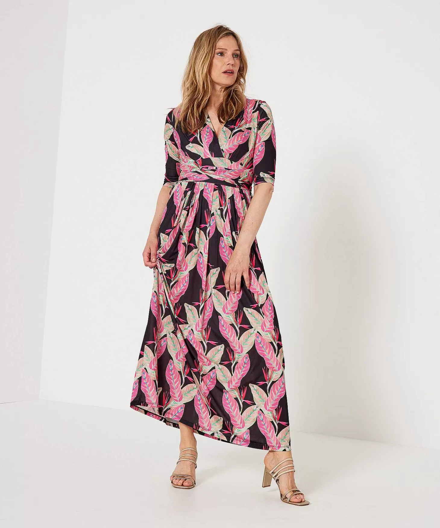 Slinky Maxi Dress Leaves*Marivie Best