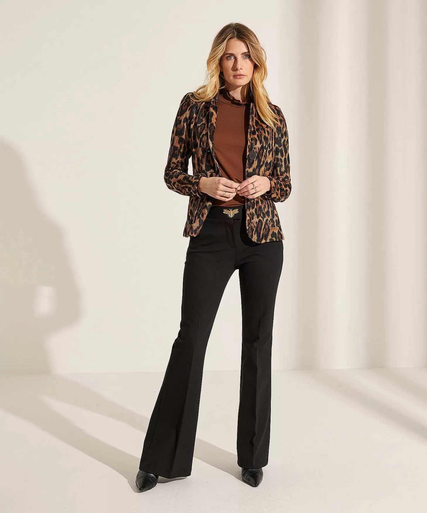 Chenille Blazer Leopard Print*ML Collections Outlet