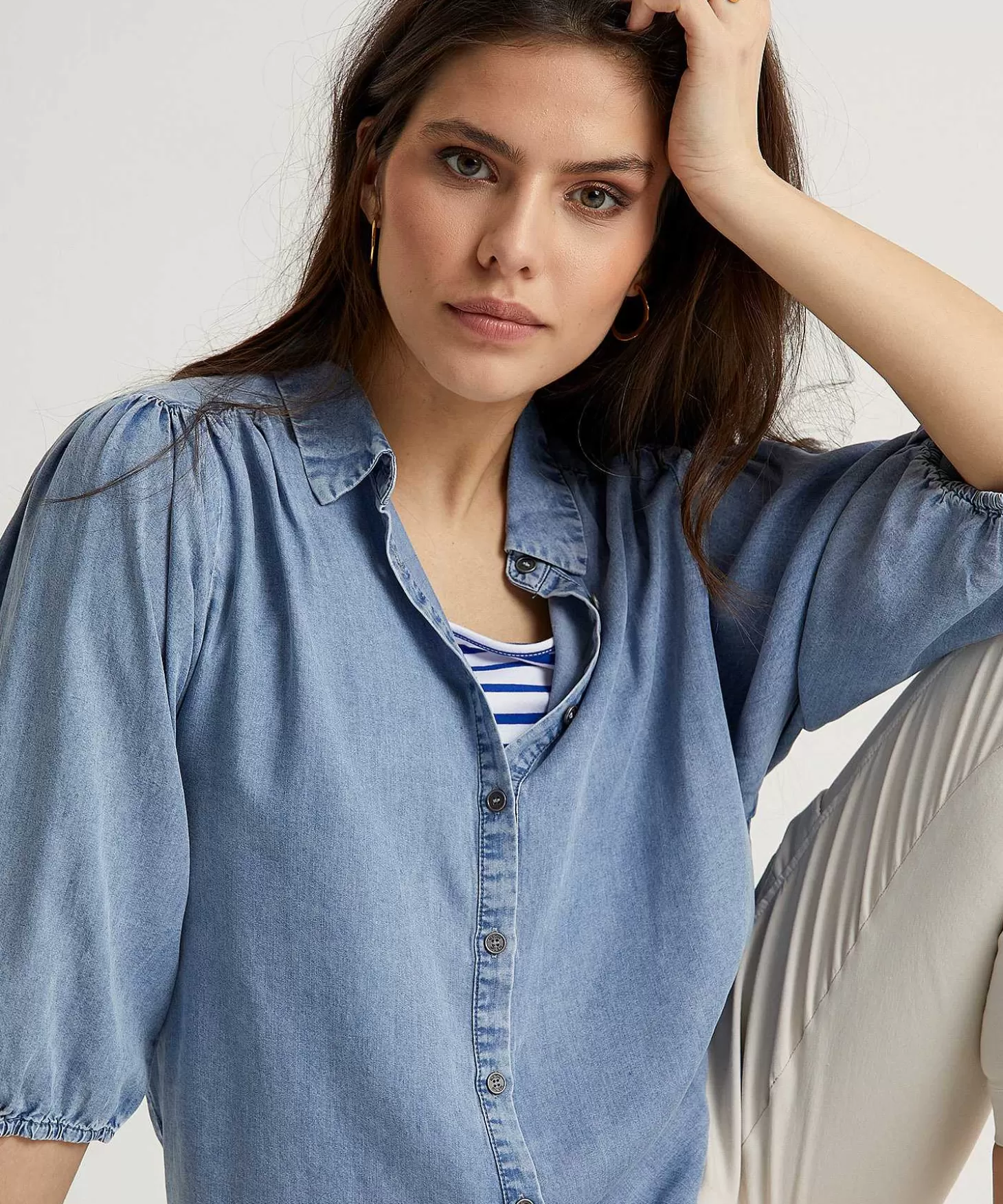 Soft Denim Blouse Jordy*Moscow Shop