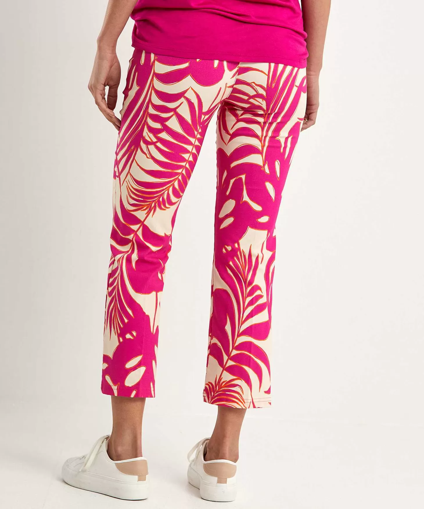 Cropped Pants Leaf Print*OUI Hot