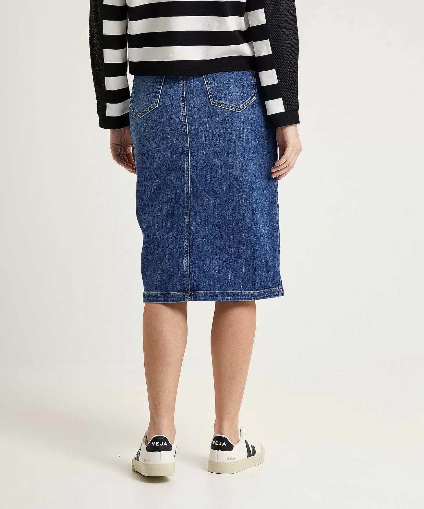 Denim Skirt With Split*OUI Fashion