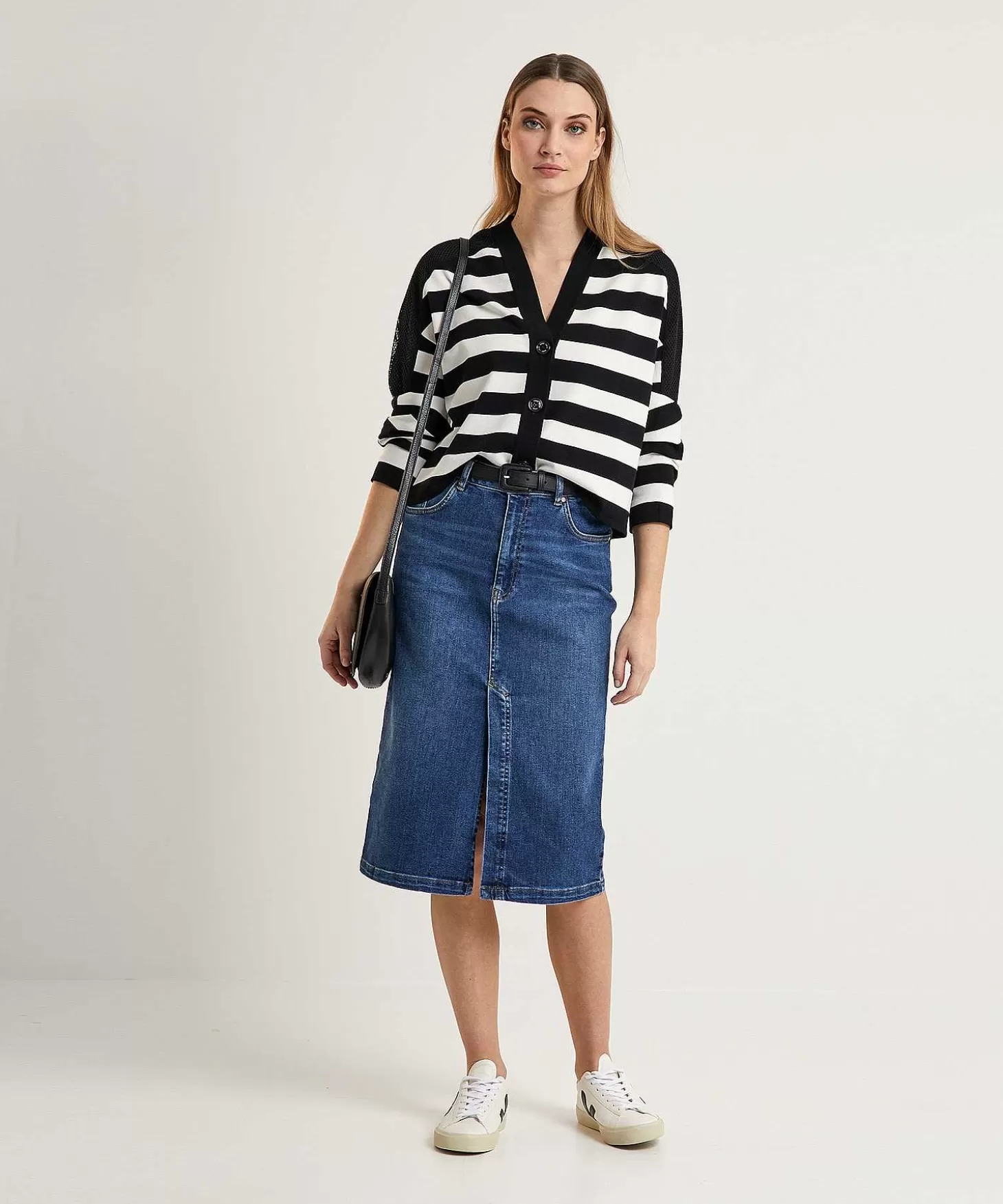 Denim Skirt With Split*OUI Fashion