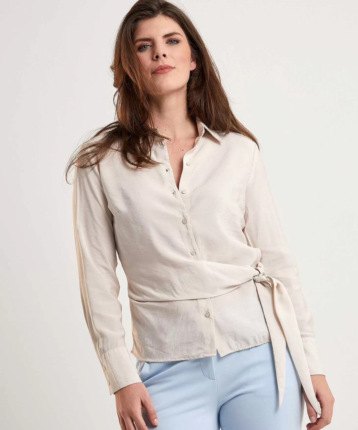 Silky Blouse With Button*OUI Best