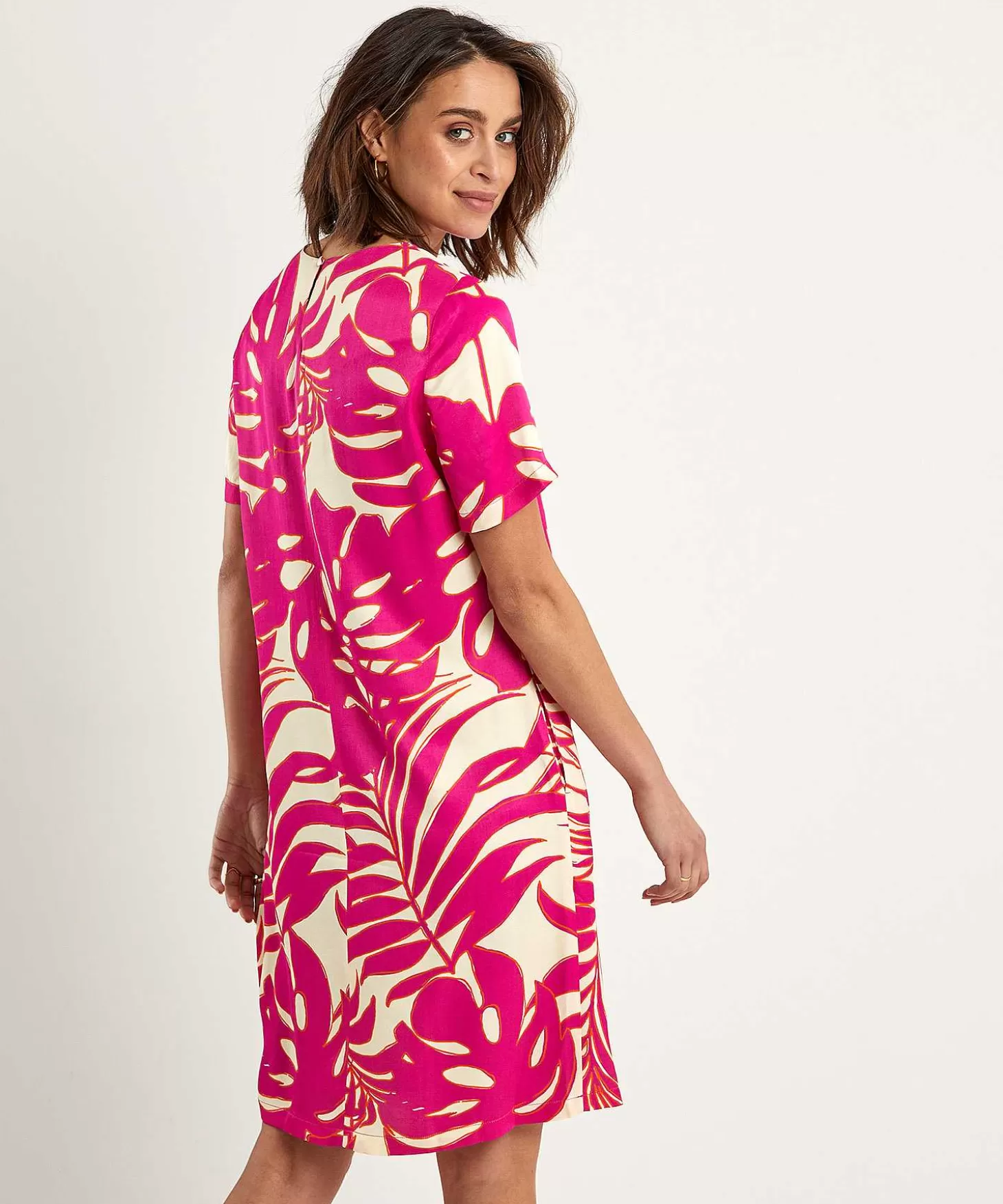 Silky Dress Leaf Print*OUI Best