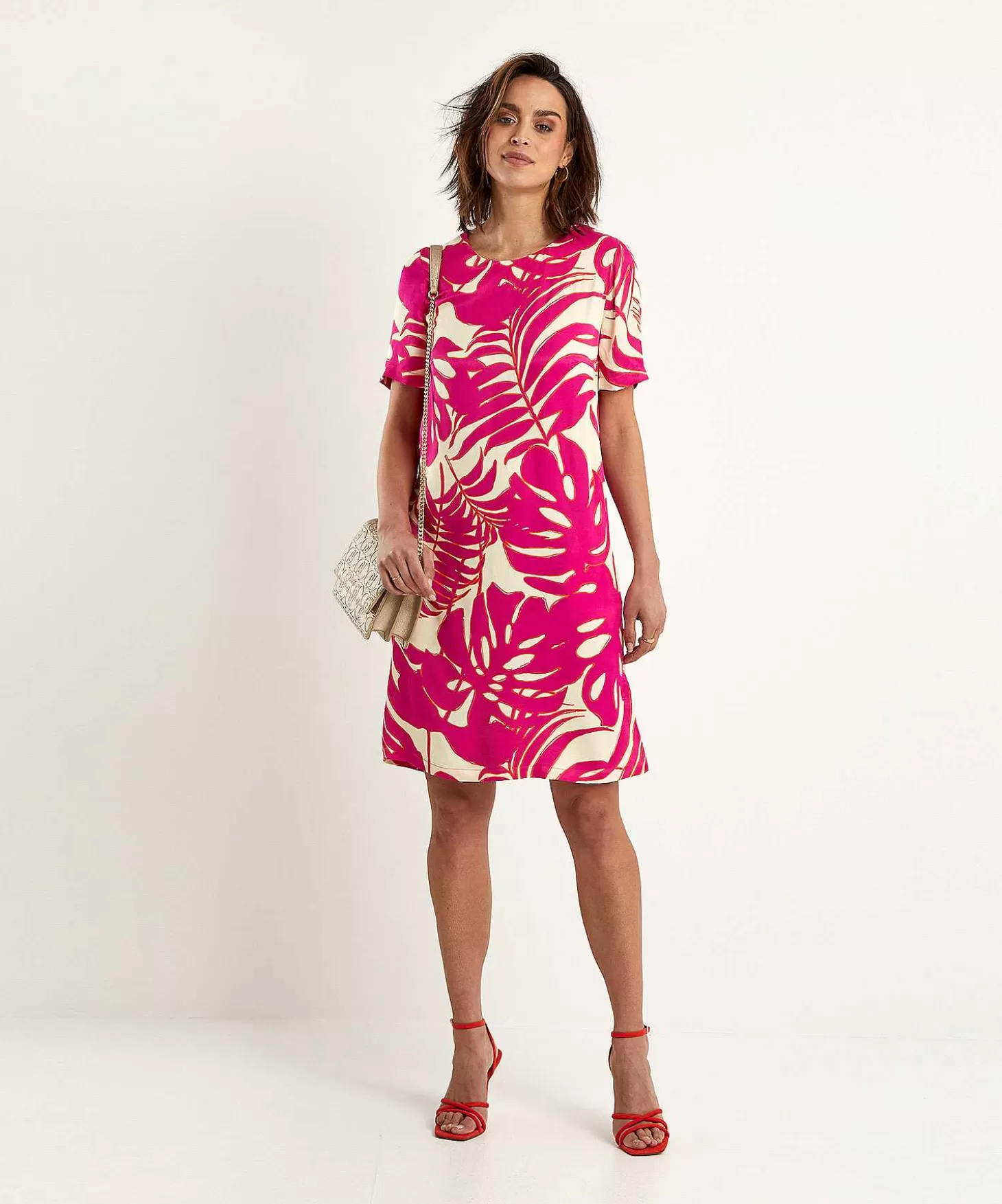 Silky Dress Leaf Print*OUI Best