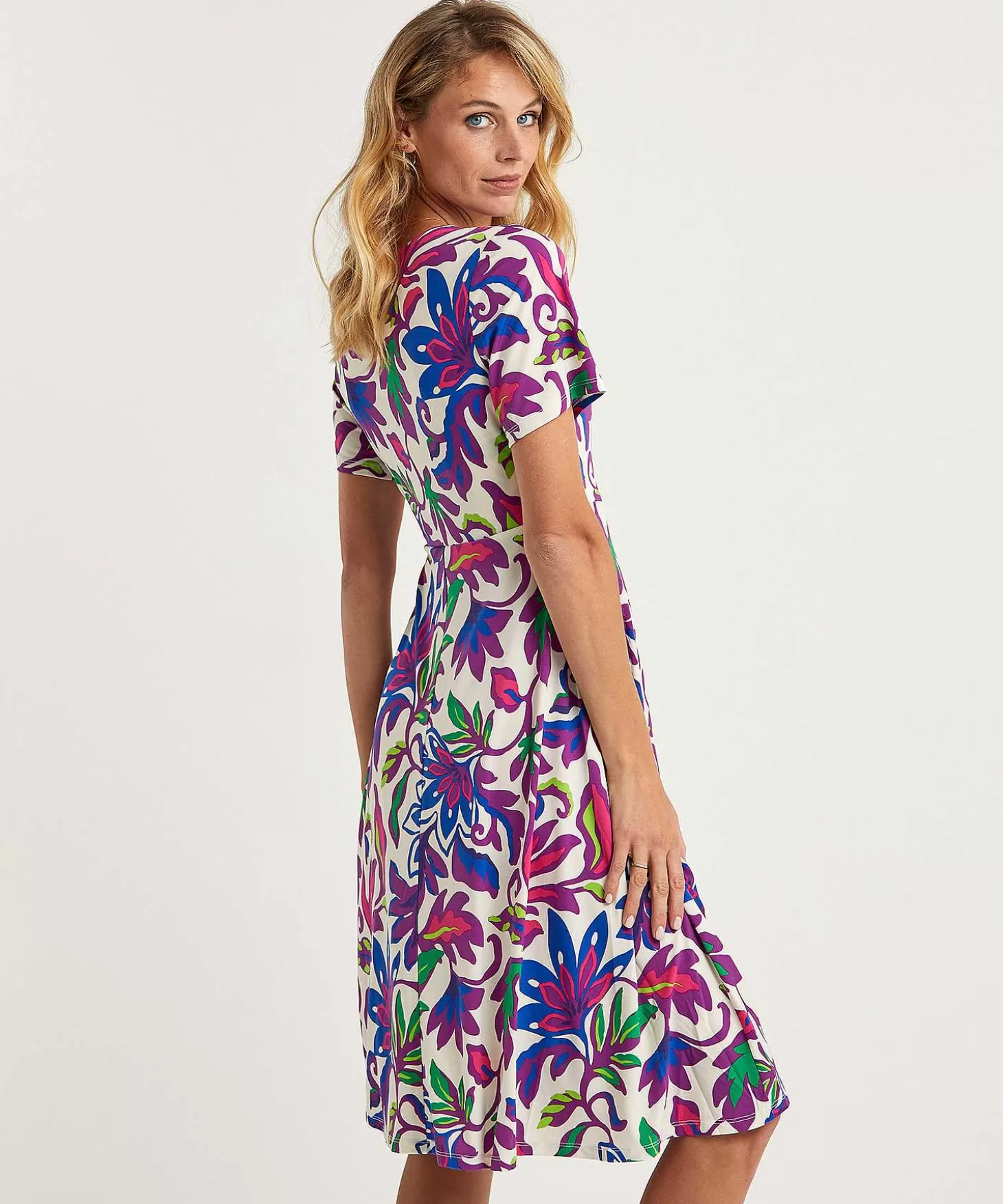 Slinky Wrap Dress Big Flower*OUI Outlet