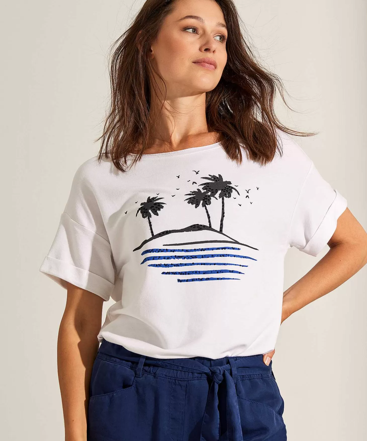 T-Shirt Palm Trees Beads*OUI Fashion