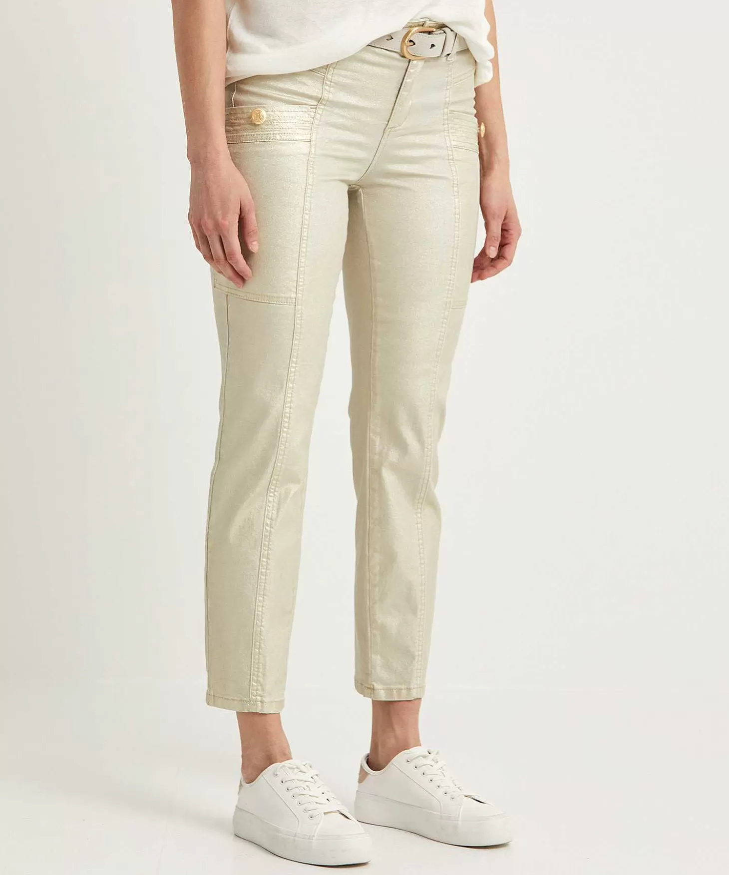 Metallic Cargo Pants Antonia*Rosner Best Sale