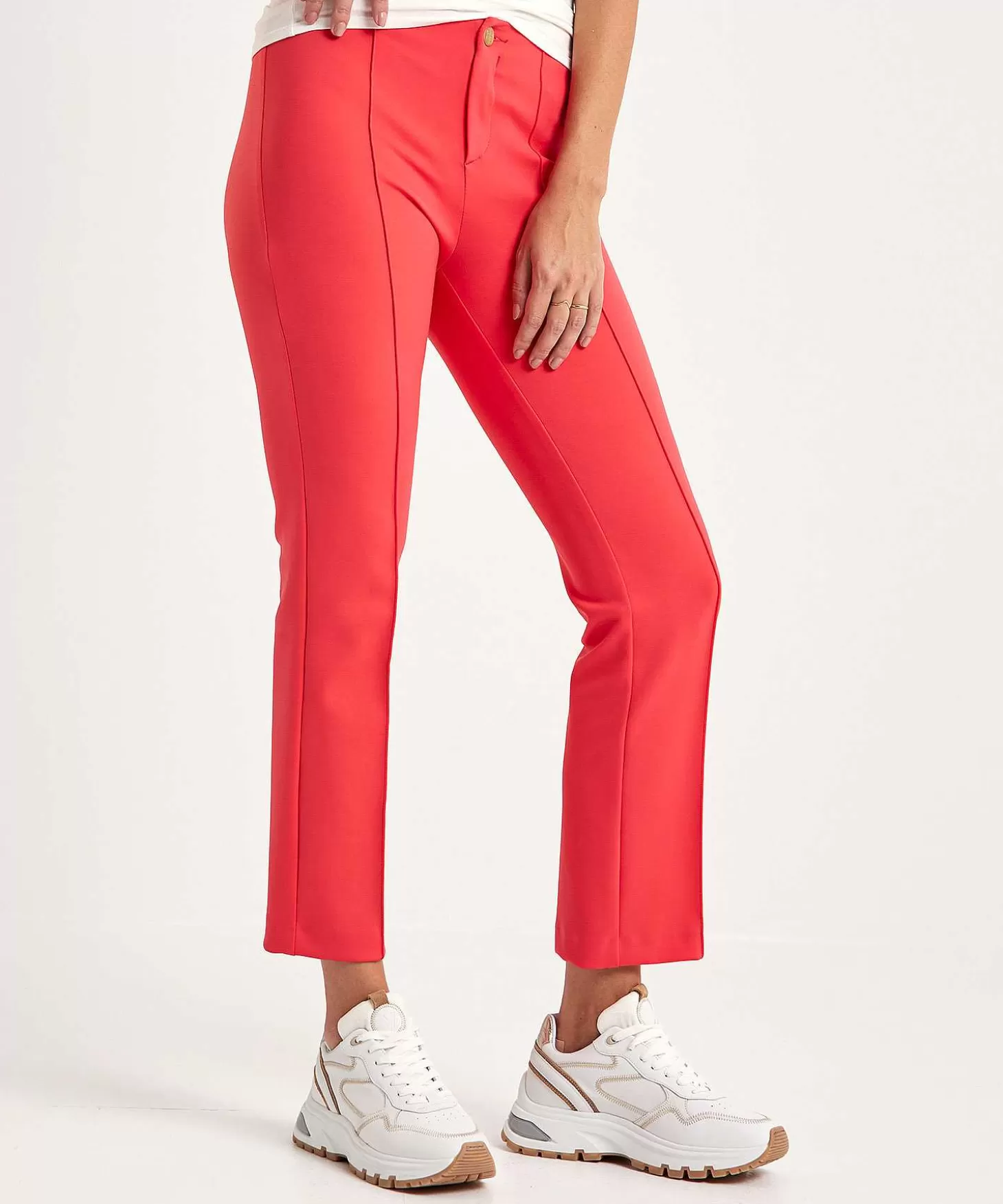 Scuba Pants With Partial Seam Alisa Slim*Rosner Fashion