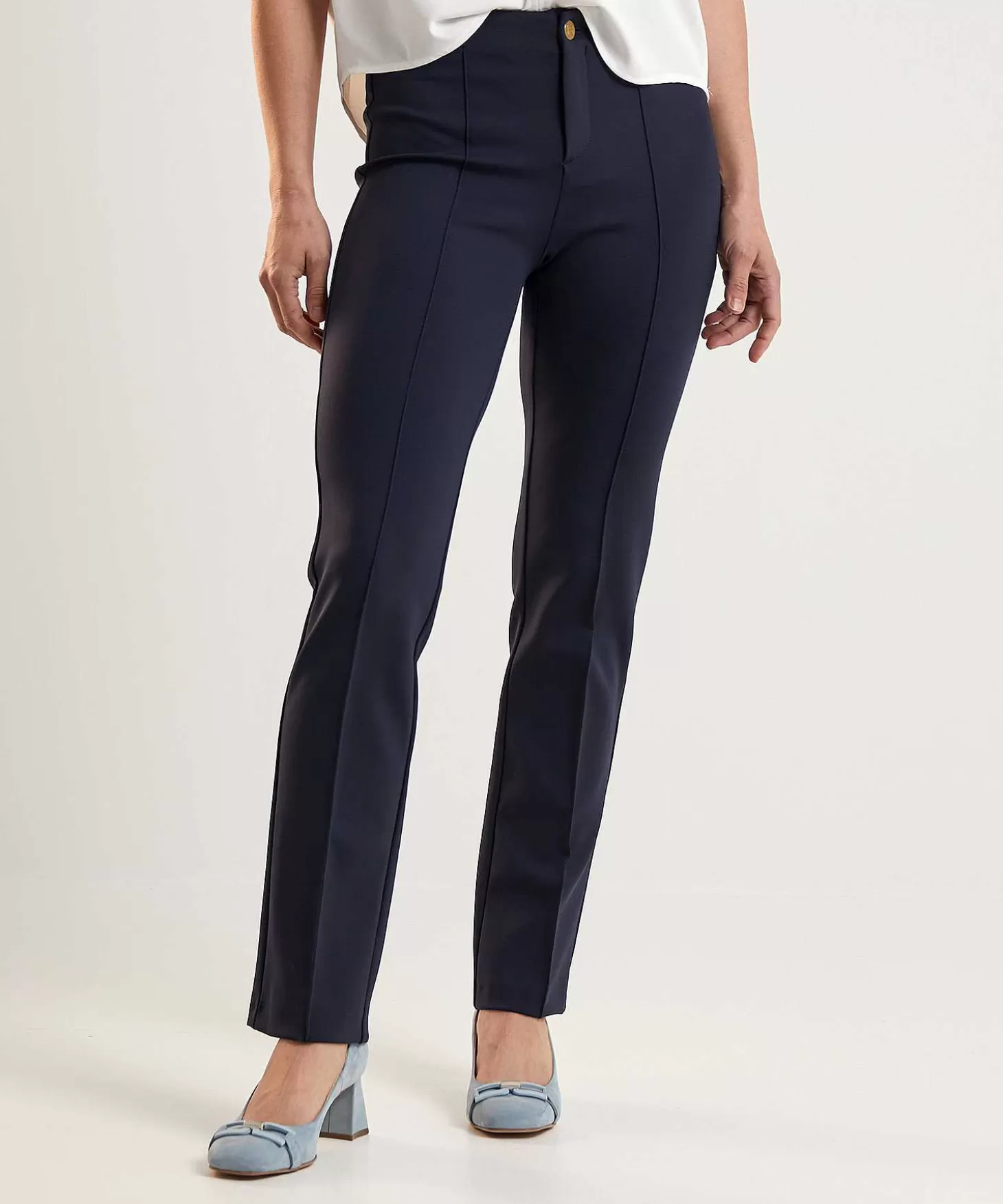 Scuba Pants With Partial Seam Alisa Slim*Rosner Discount