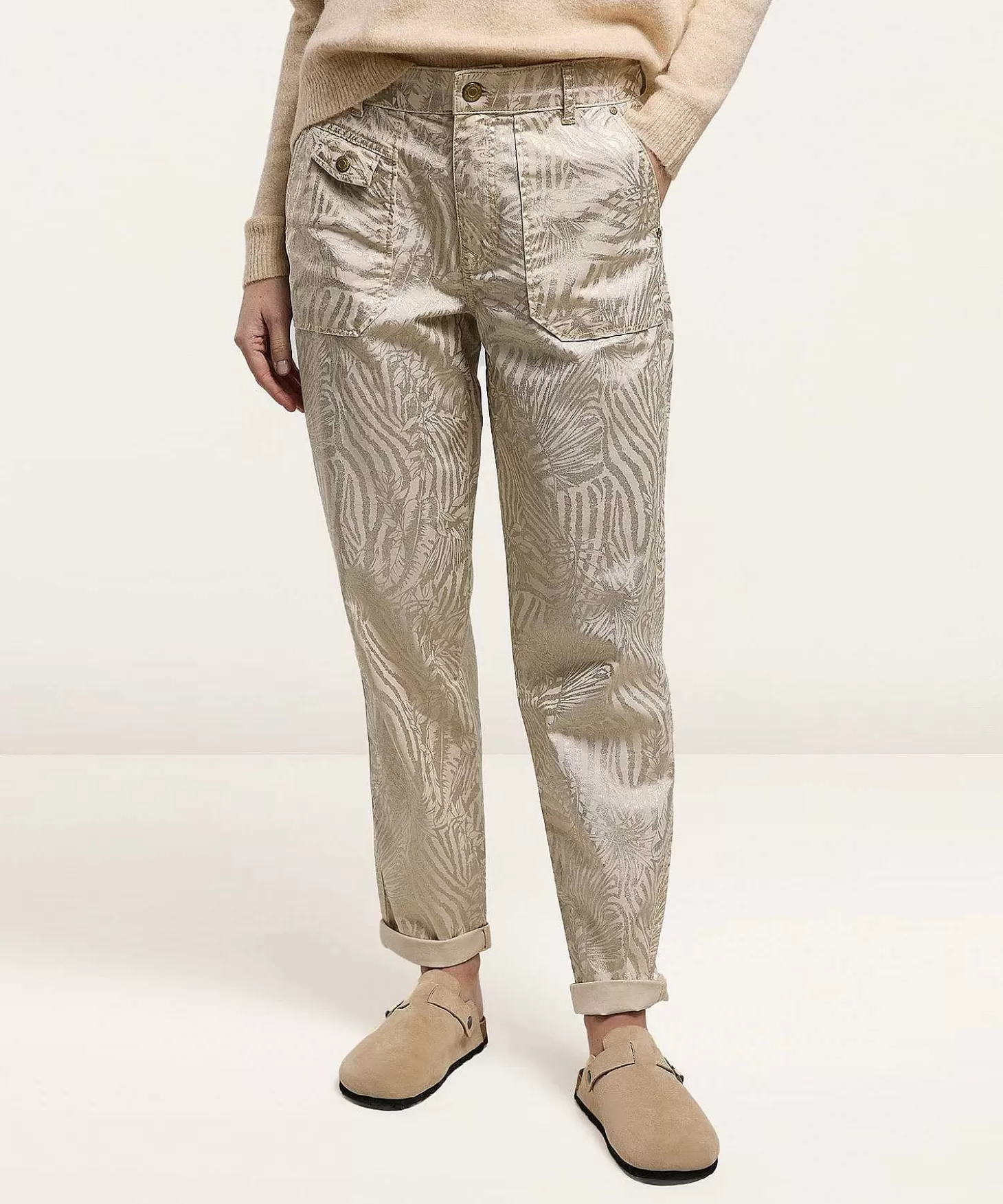 Coated Loose Fit Jeans Metallic Leaf*Summum Store