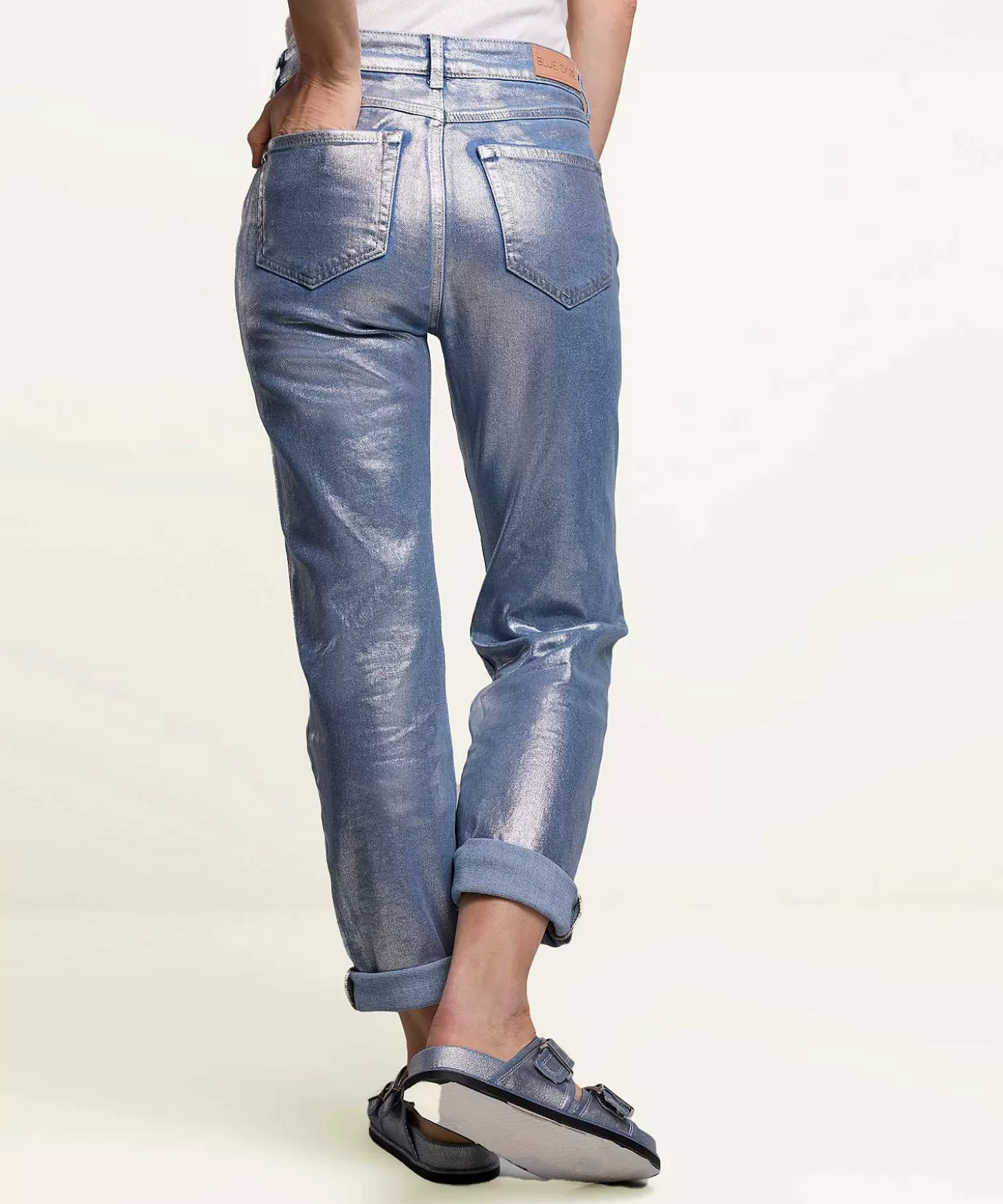 Coated Loose Fit Jeans Metallic Zoe*Summum Hot