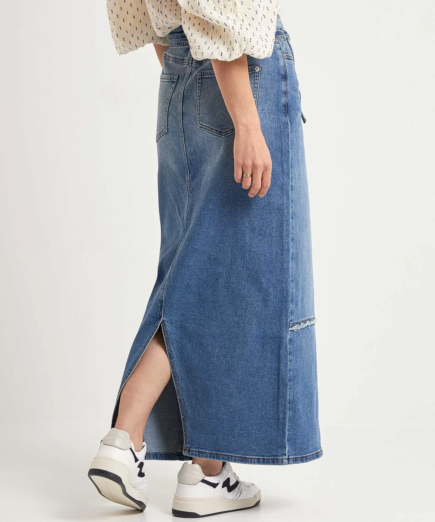 Denim Skirt Split*Summum Best Sale