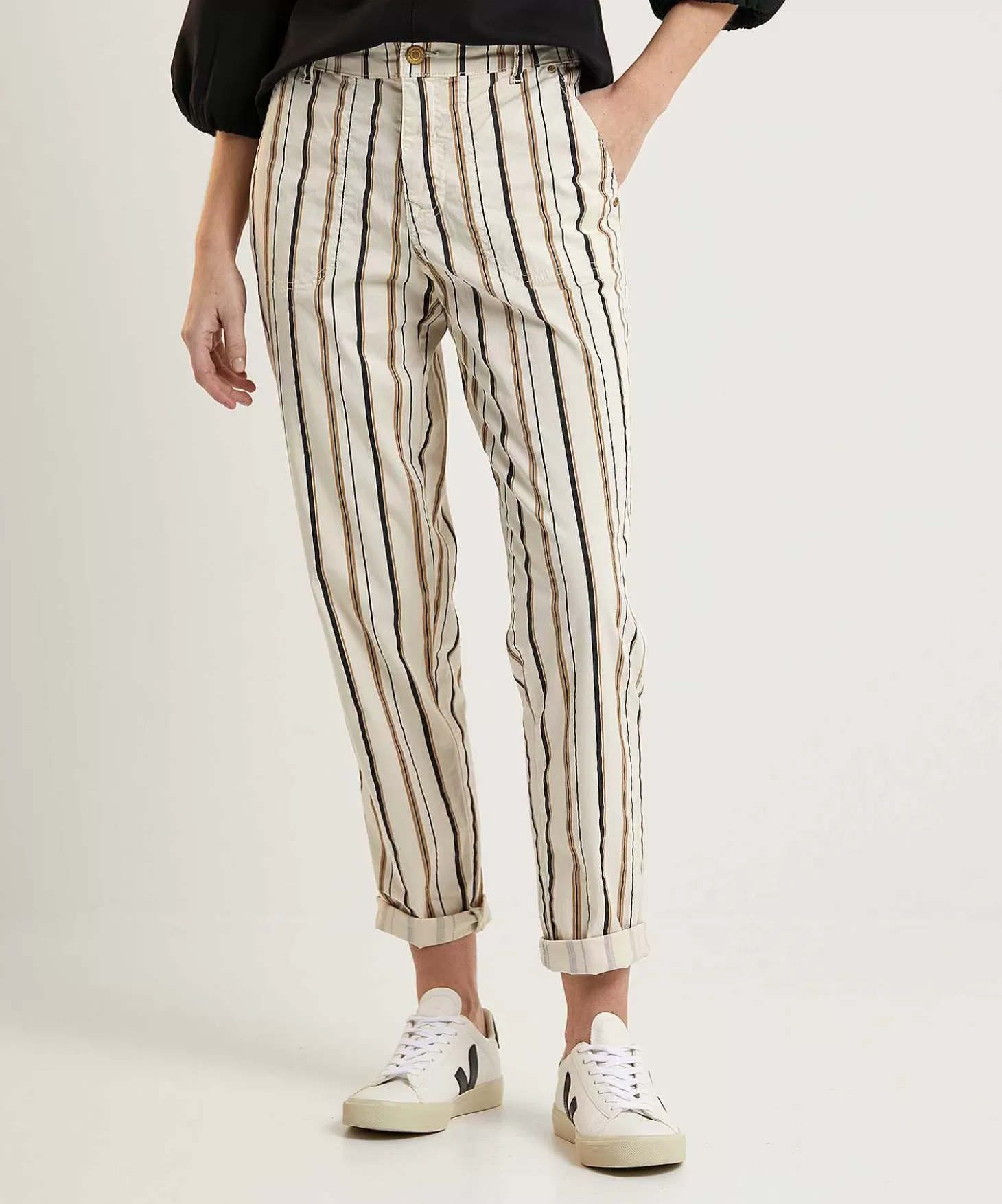 Loose Fit Trousers Stripes*Summum Fashion