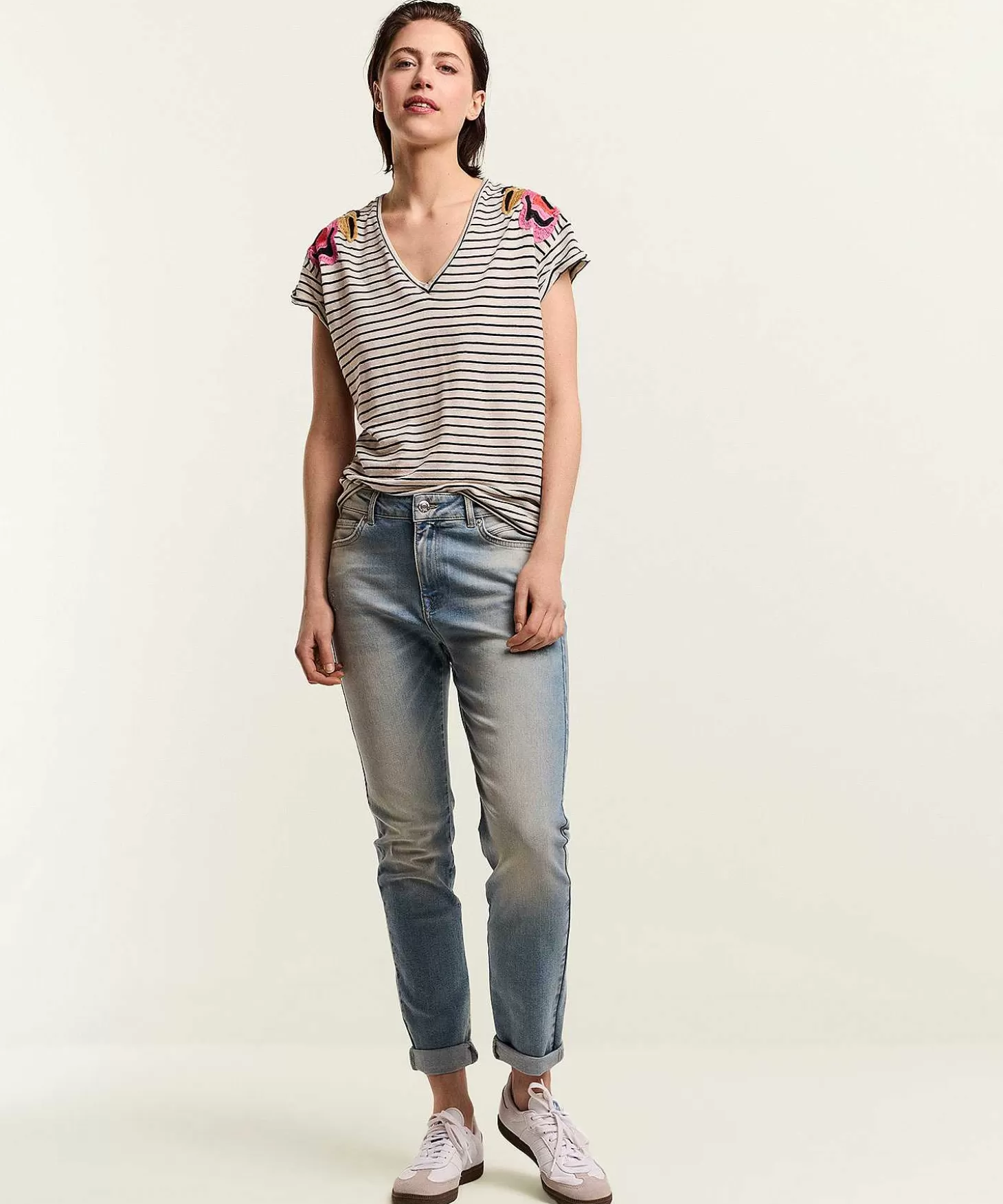 Shirt Stripes Embroidery*Summum Fashion