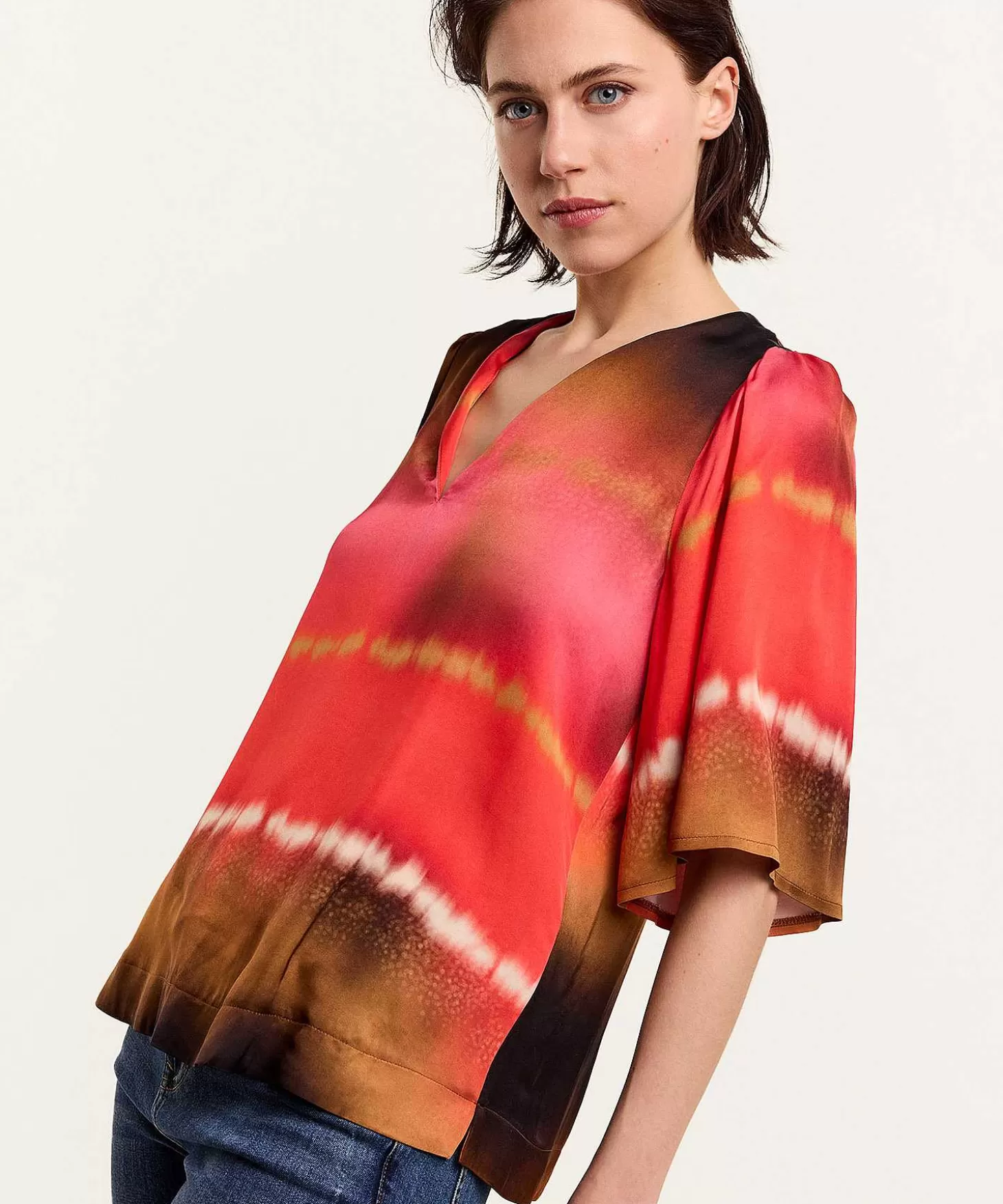 Silky Blouse Tie-Dye*Summum Hot