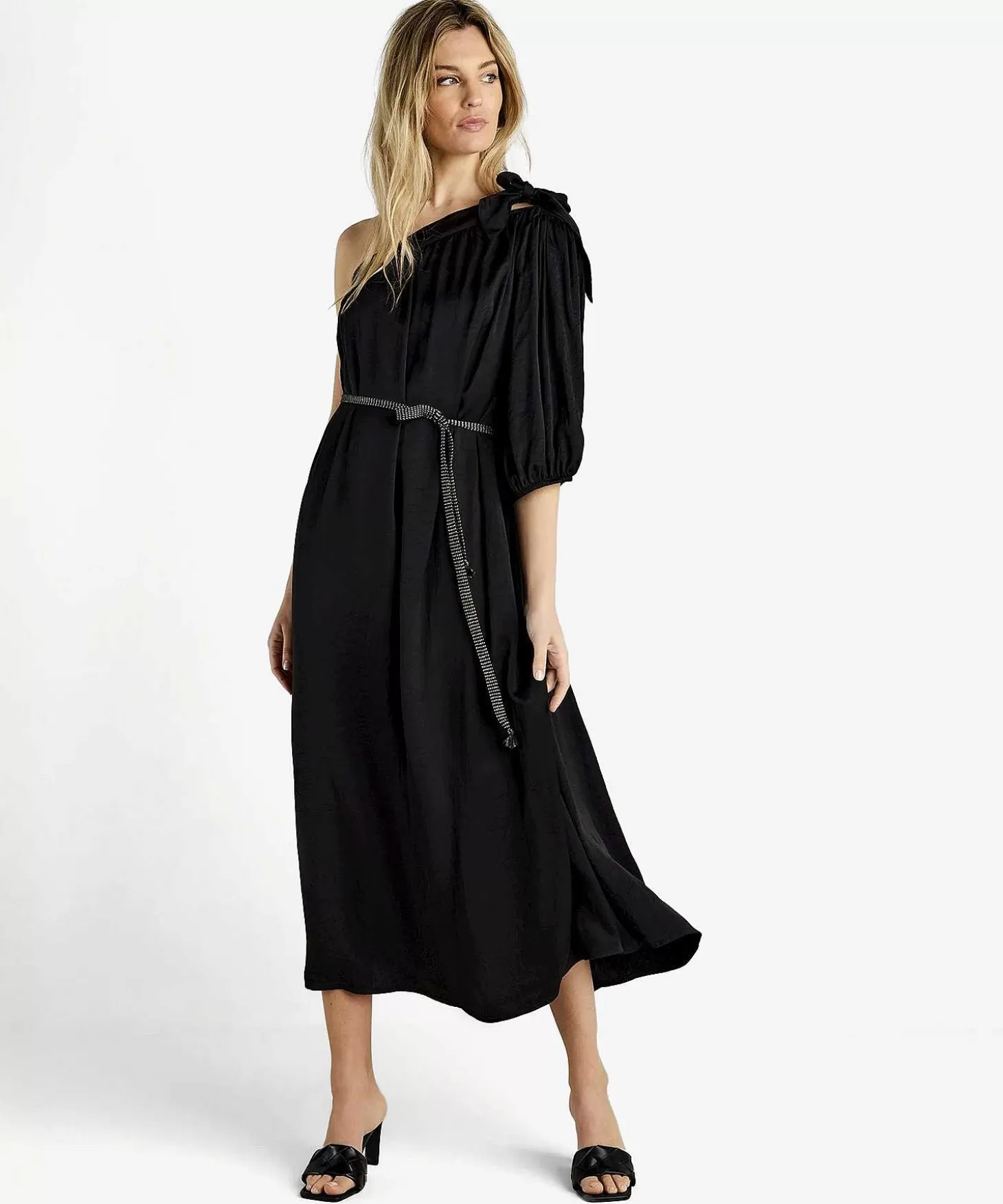 Silky Dress Off Shoulder*Summum Discount