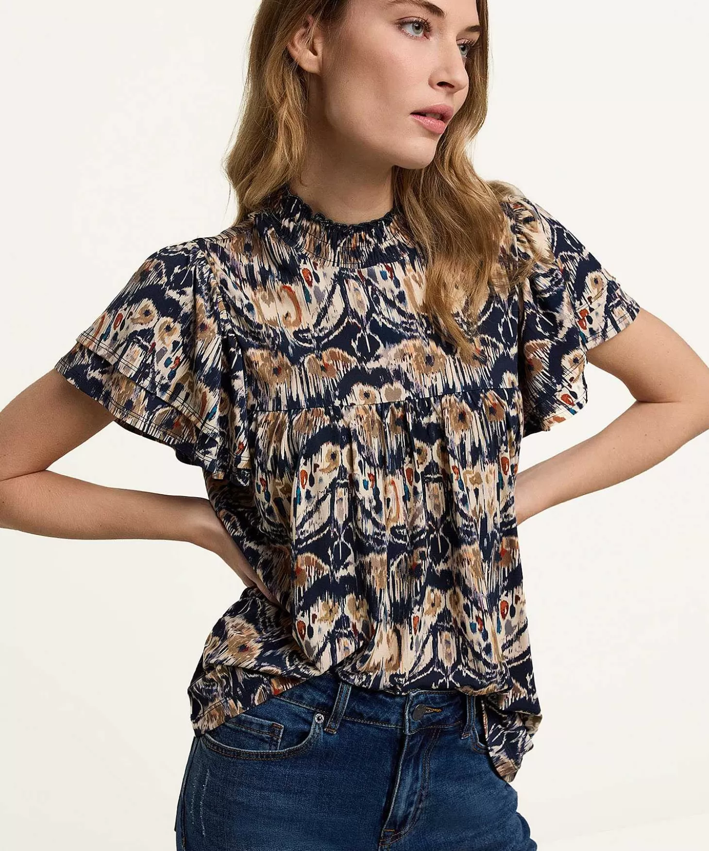 Top Butterfly Sleeve Ikat*Summum Cheap