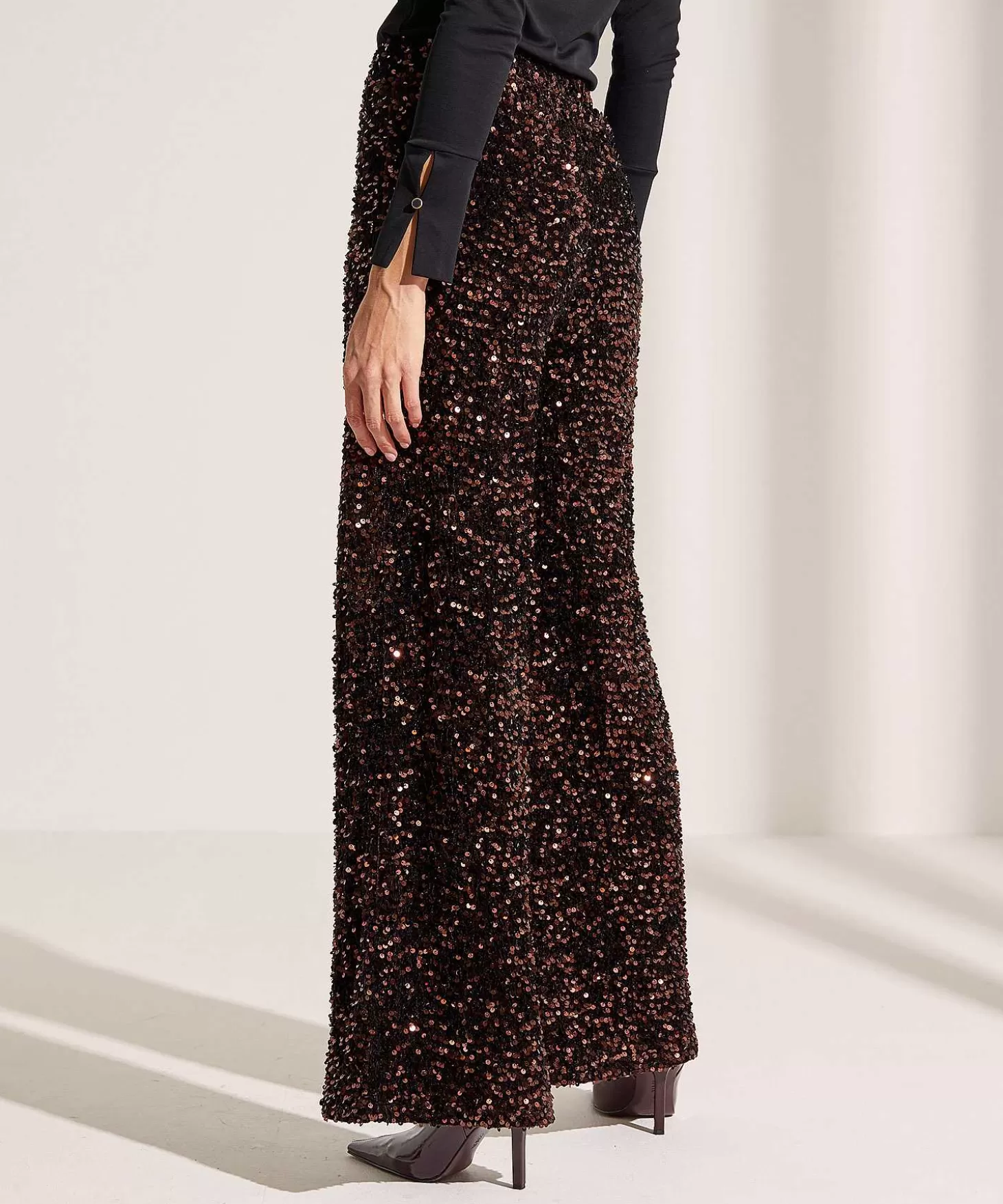 Wide Leg Pants Velvet Sequins*Summum Online