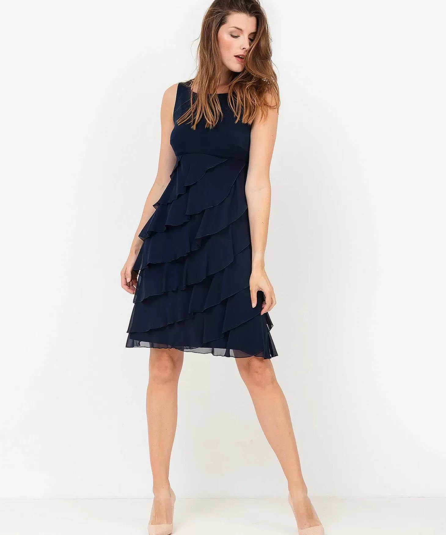 Cocktail Dress Diagonal Flounce*Swing Store