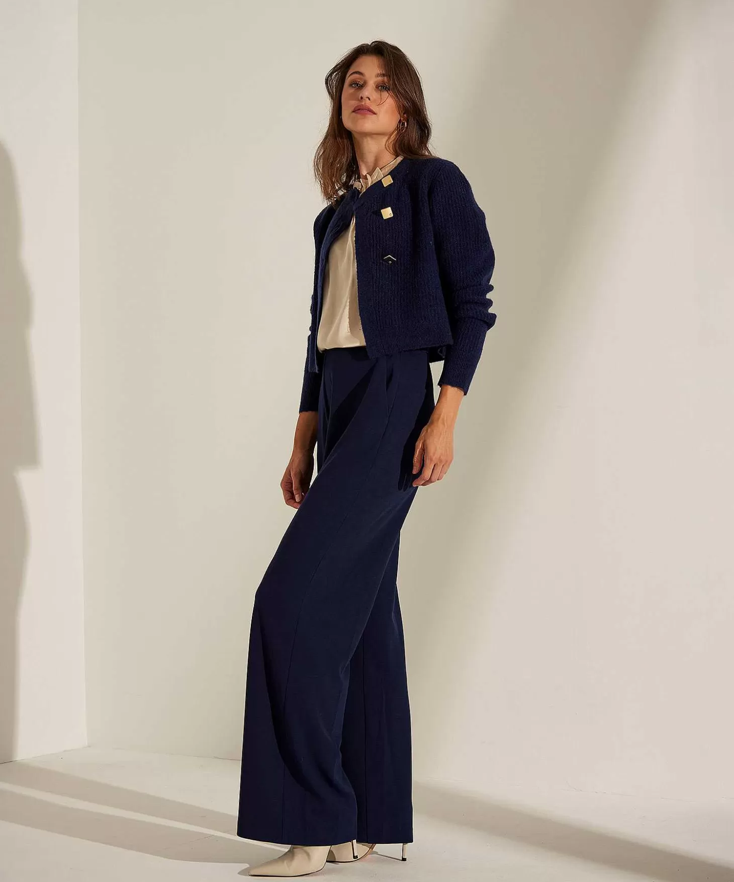 Wide Leg Trousers Crepe*Swing Sale