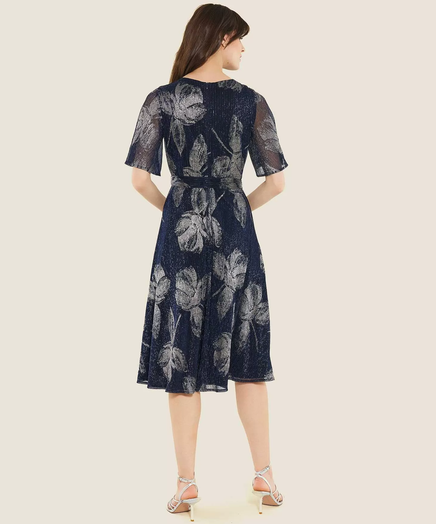 Wrap Dress Lurex Flowers*Swing Sale