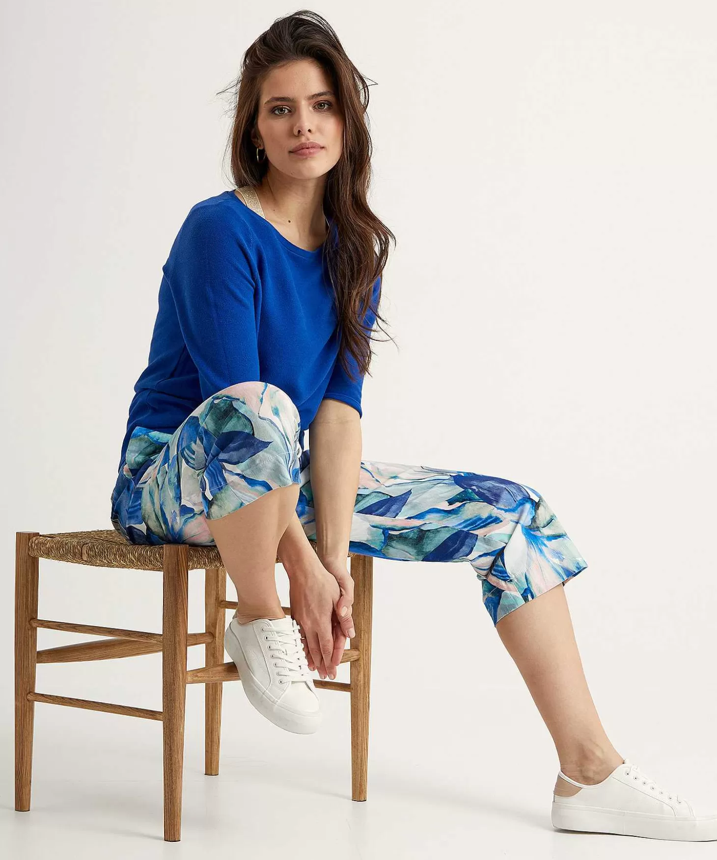 Capri Pants Leaf Print Pia Wide Leg*TONI Store