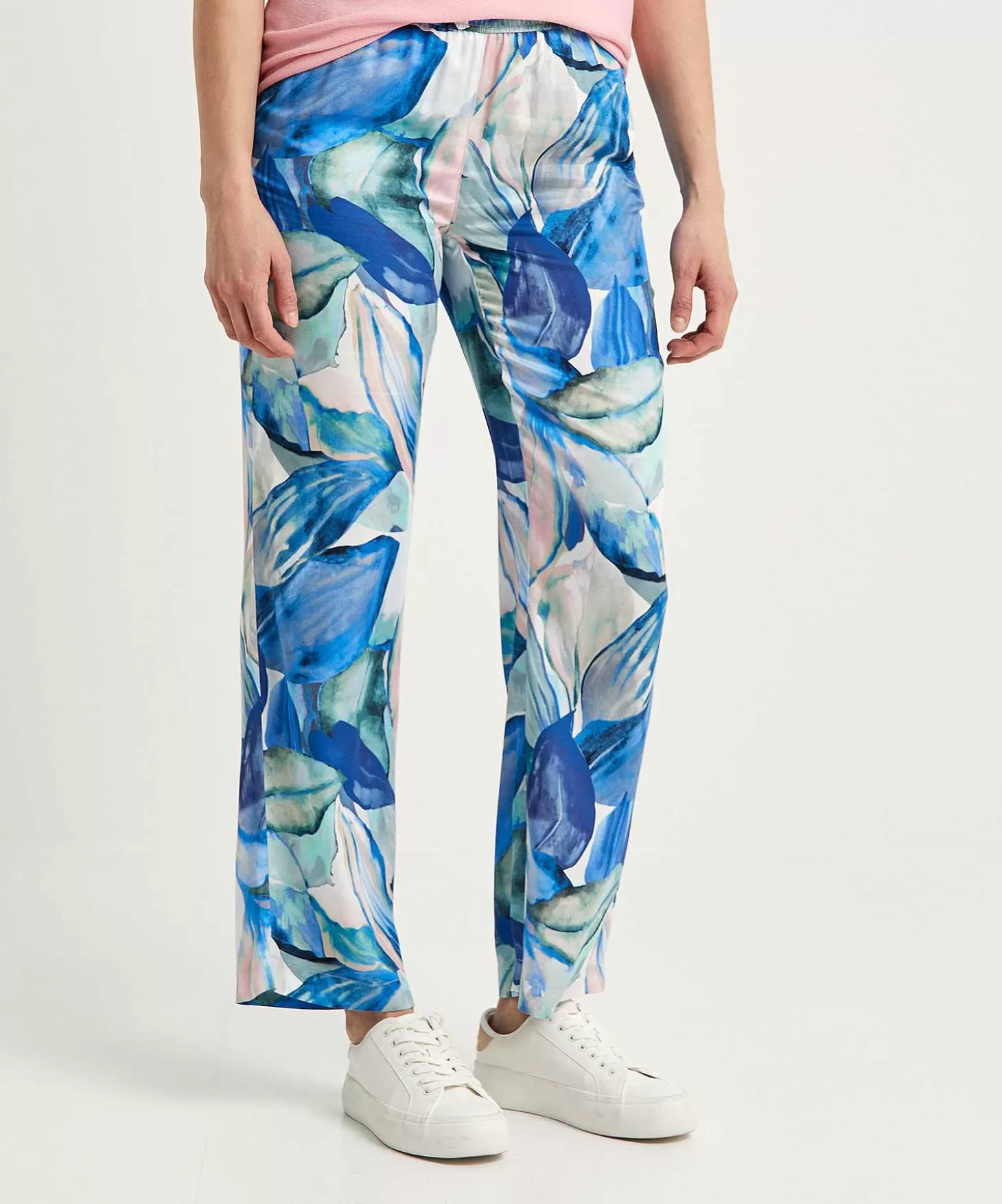 Silky Palazzo Pants Leaves Summer*TONI Store