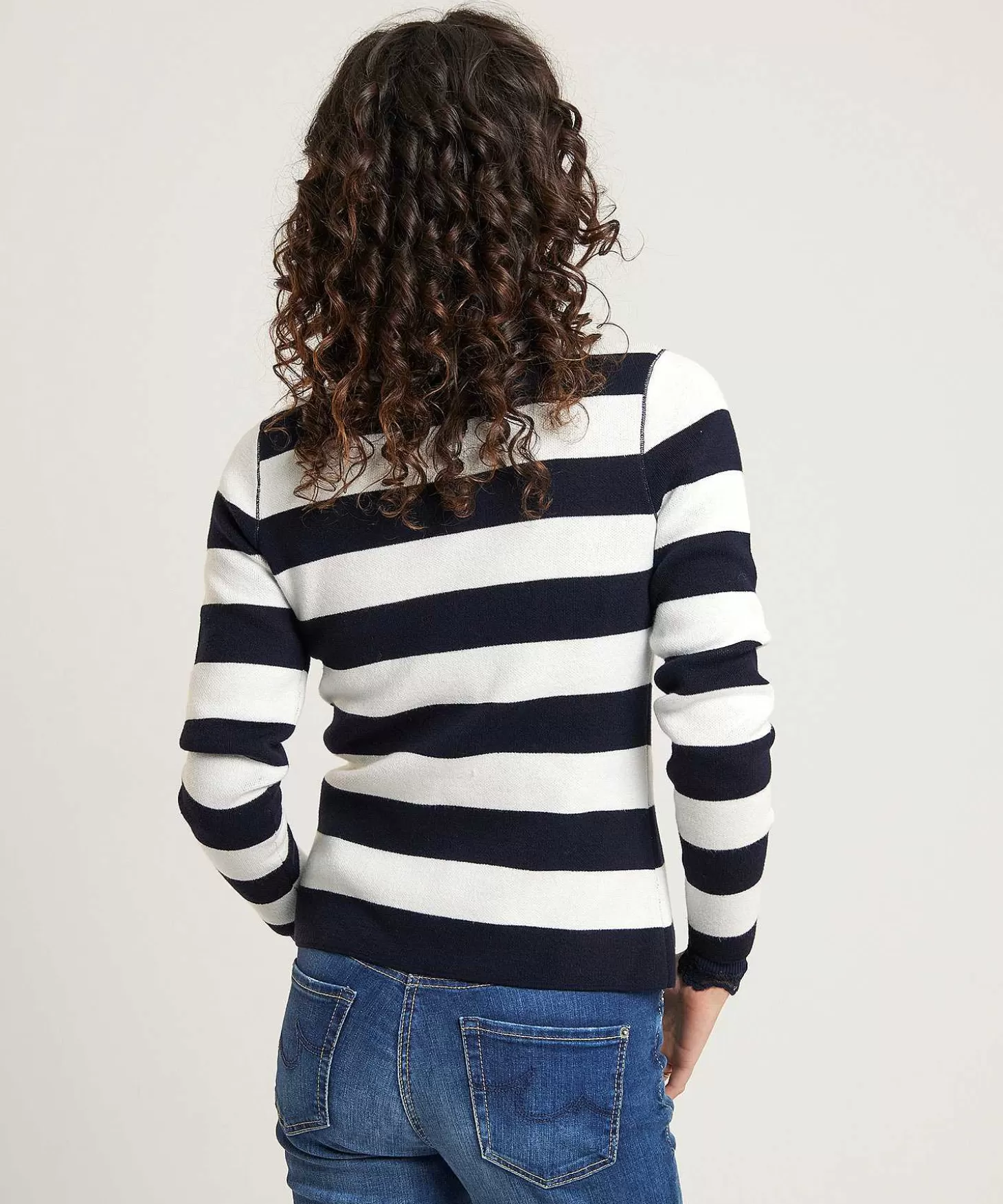 Zipper Cardigan Blockstripe** Outlet